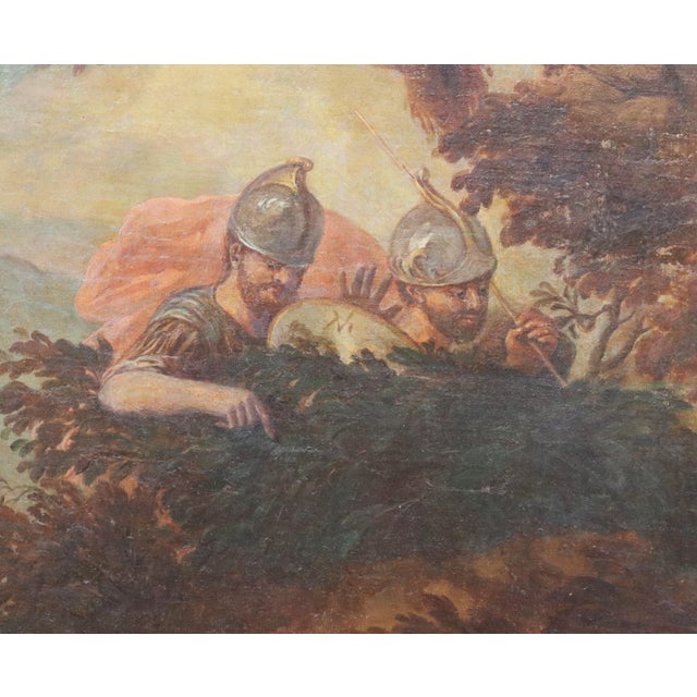 Epic-Gallant Scene Rinaldo and Armida, 18th-19th Century, Oil Painting on Canvas For Sale - Image 7 of 18
