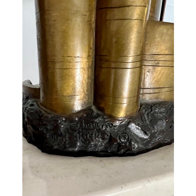 Charna Rickey, Bronze Abstract Space Age Book Sculpture LA California Modernist Charna Rickey For Sale In Miami - Image 6 of 12