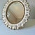 Sculpture Materials 1960s Gold and Cream Ruffle Oval Mirror For Sale - Image 7 of 8
