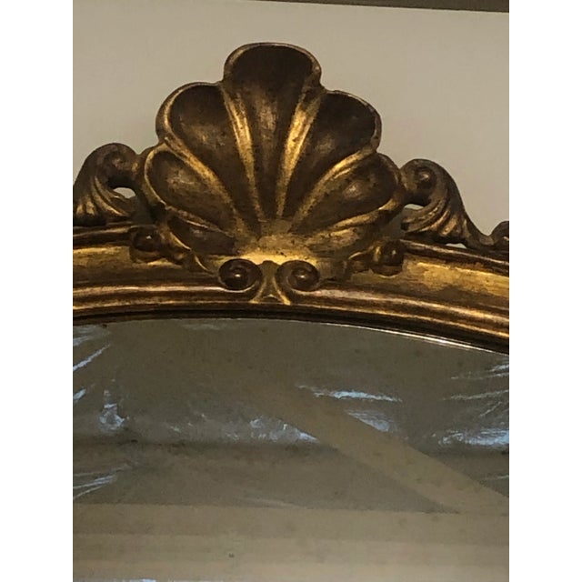 Vintage Italian Carved Wooden Oval Mirror For Sale - Image 4 of 10