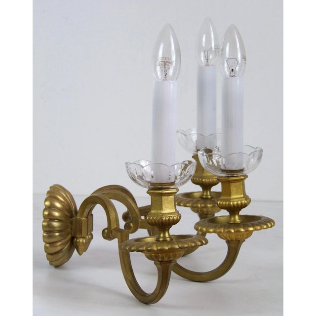 Brass Chandelier & Wall Light, 1900 For Sale - Image 13 of 15