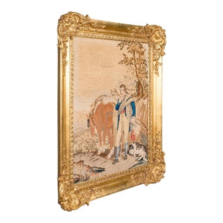 1850's Antique Victorian Frame Tapestry For Sale