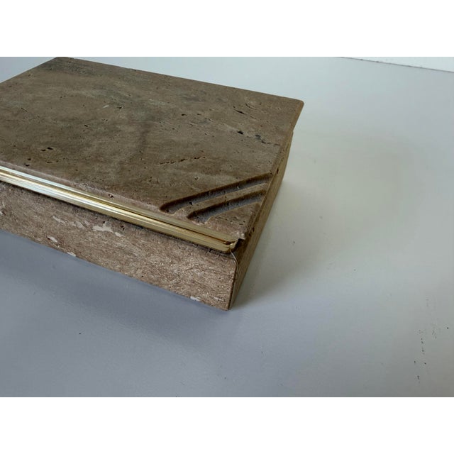 Contemporary 1980s Vintage Italian Travertine Jewelry Box in the Style of Fratelli Mannelli For Sale - Image 3 of 11