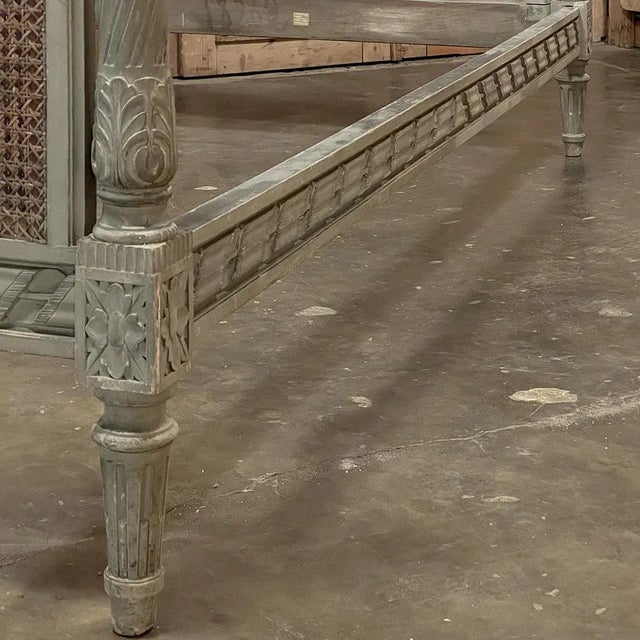 19th Century French Louis XVI Painted Bed With Caning For Sale In Dallas - Image 6 of 13