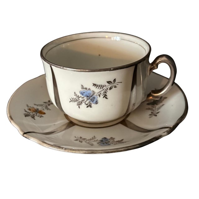 1930s Rudolf Wachter Bavaria Coffee Service, Floral W/ Sterling Trim - Set of 11 For Sale - Image 10 of 12