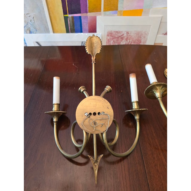 Pair of Vintage Hollywood Regency Empire Sconces For Sale In Boston - Image 6 of 8