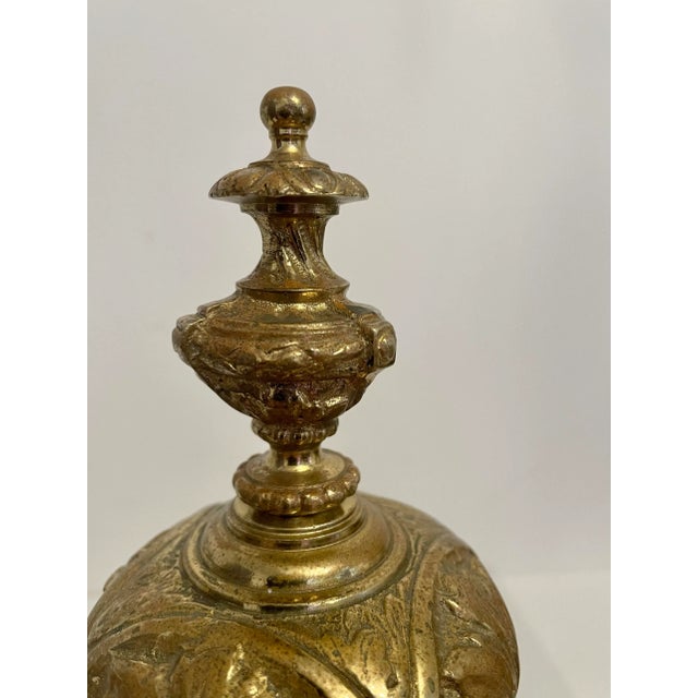 Brass Rococo Revival Andirons For Sale In New York - Image 6 of 12