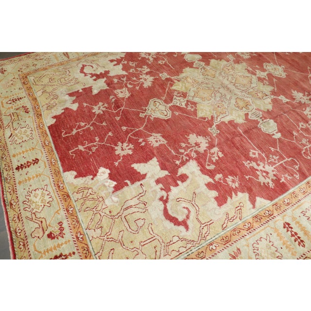 Contemporary Zabihi Collection Red Antique Turkish Oushak Rug - 9'6" x 11'11" For Sale - Image 3 of 6