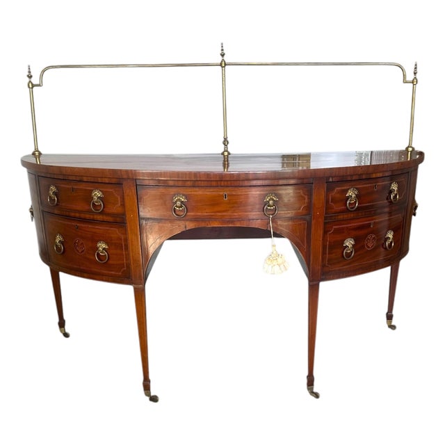 English 18th Century George III Mahogany Demi-Lune Sideboard Circa 1790. For Sale