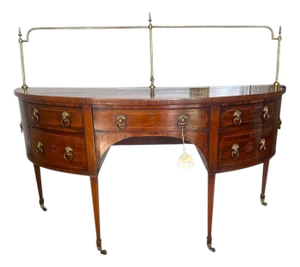 English 18th Century George III Mahogany Demi-Lune Sideboard Circa 1790.
