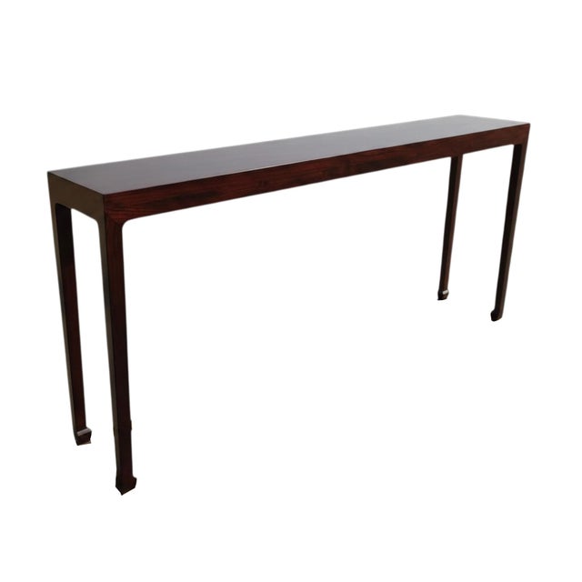 70" Long Slim Elm Console Table For Sale - Image 4 of 7