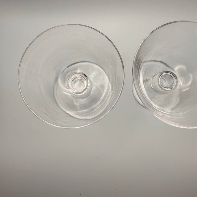 Vintage Crystal Coupe Glasses Ball Stem Baluster Scandinavian Style Heavy Glass - Set of 2 For Sale In Miami - Image 6 of 9