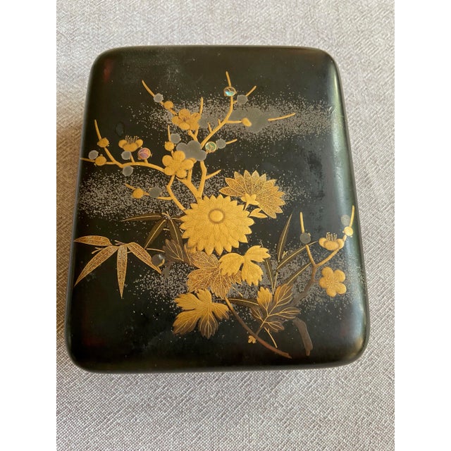 Black Japanese Black Laquered Maki-E For Sale - Image 8 of 9
