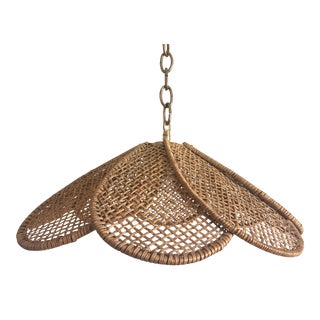 Natural Wicker Pendant Light For Sale
