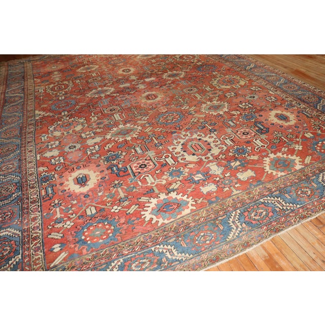 Antique Zabihi Collection Persian Heriz Rug - 12'3" x 15'6" For Sale In New York - Image 6 of 12