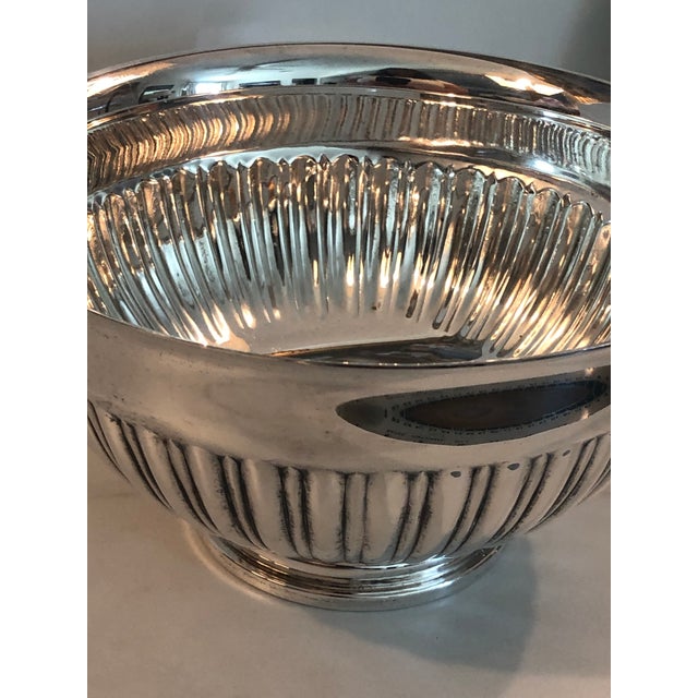 Metal 1940s Fluted Silverplate Bowl For Sale - Image 7 of 8