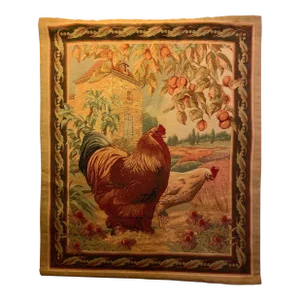 Vintage 1980s Crosby Roosters Textile Wall Hanging