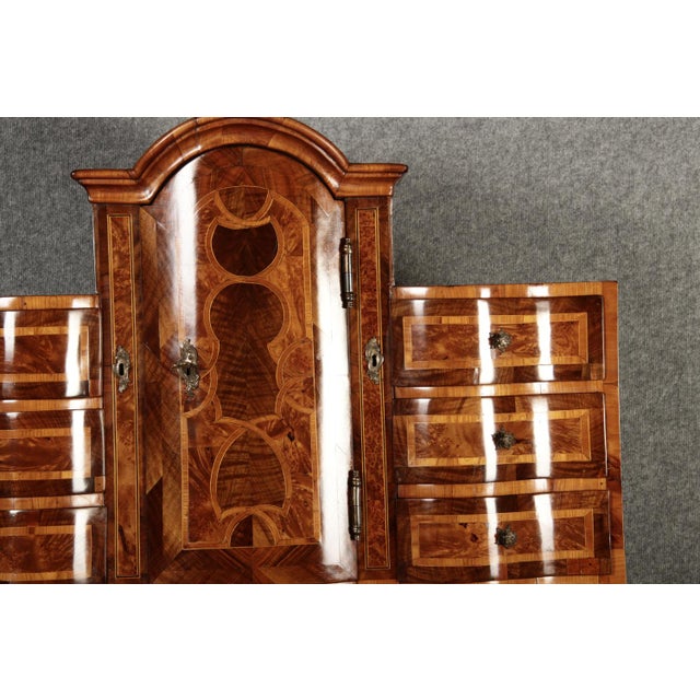 18th Century Baroque Secretary Walnut Veneer Vienna Austria, 1710s For Sale - Image 11 of 18