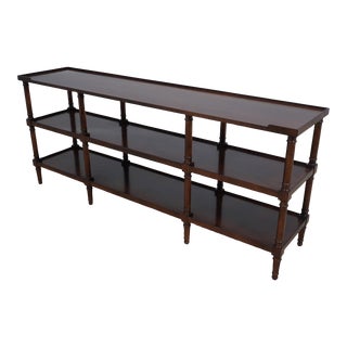 Regency Style 8 Leg Tiered Sofa Console Table For Sale