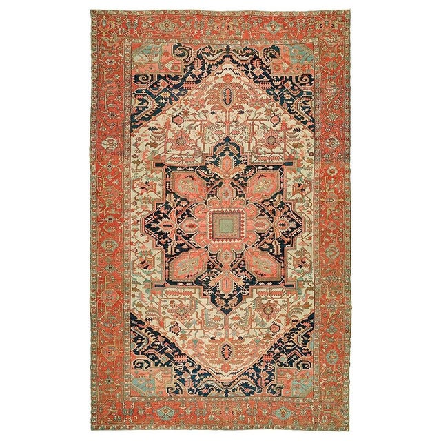 Antique Persian Heriz Serapi Rug For Sale - Image 15 of 18