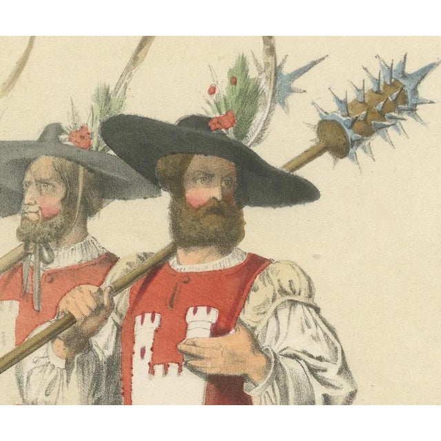 Berchtold von Wyzzenburg and His Banner Bearers in the Bernese Festive Procession This finely detailed hand-colored...