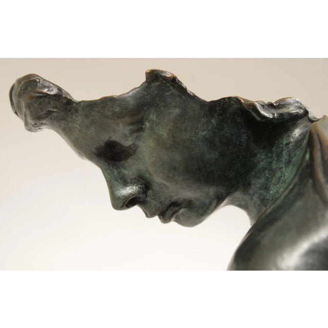 Green Bronze Contemporary Sculpture of Mother, Signed For Sale - Image 8 of 12