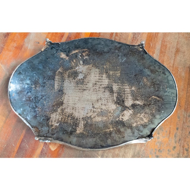 20th Century English Victorian Style Silverplate Drinks Tray With Gallery For Sale - Image 12 of 13
