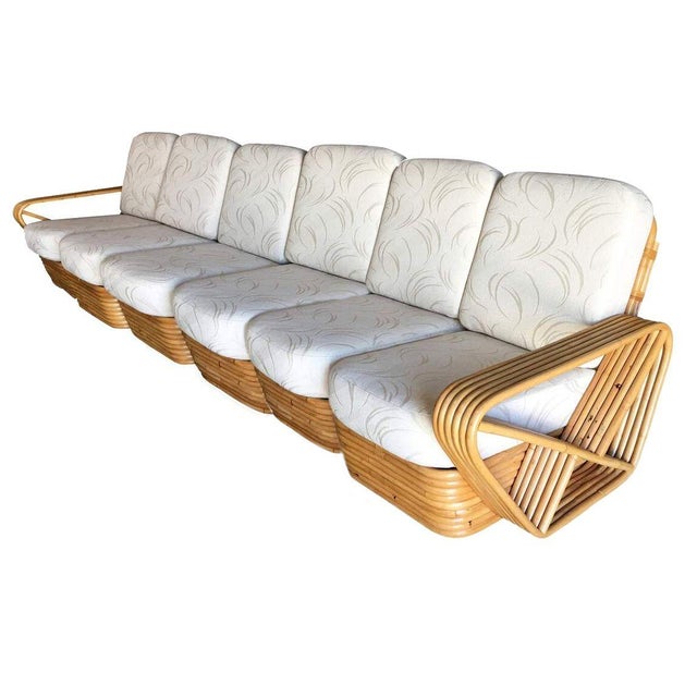 Art Deco 1930s Restored Art Deco Six-Strand Square Pretzel Six-Seat Sectional Sofa For Sale - Image 3 of 5