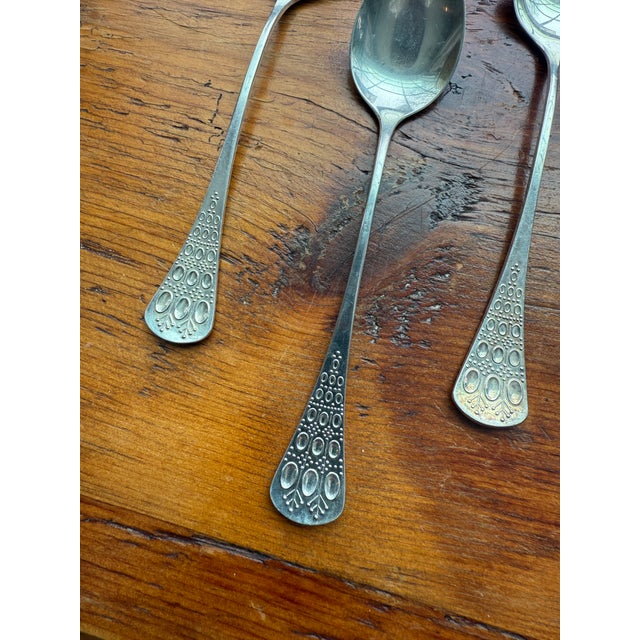 Rosenthal Mid 20th Century Romance by Bjorn Rosenthal Sterling Silver 925 Teaspoons - Set of 7 For Sale - Image 4 of 13