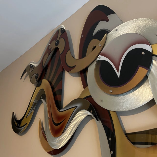 Metal Shlomi Haziza H Studio Abstract Art Earth Tones Contemporary Modern Vision Wall Sculpture For Sale - Image 7 of 11