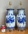 Late 20th Century Vintage Glazed Ceramic Blue and White Lamps - A Pair For Sale - Image 5 of 12