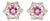 Mid Century Ruby Diamond Snowflake Earrings 14k Yellow Gold Studs Vintage, Pair For Sale