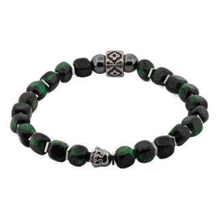 Green Tiger's Eye Buddha Bracelet For Sale