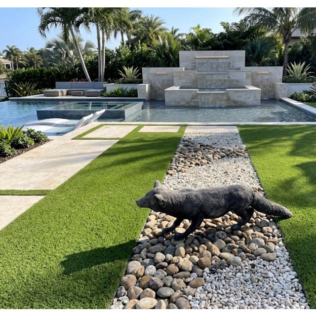 Vintage English Cast Lead Fox Garden Statuary For Sale - Image 10 of 10