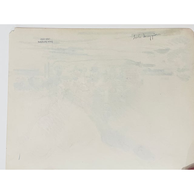 Mediterranean 1950s Grace Spongberg Isola Dei Pescatori Lake Maggiore Drawing For Sale - Image 3 of 3