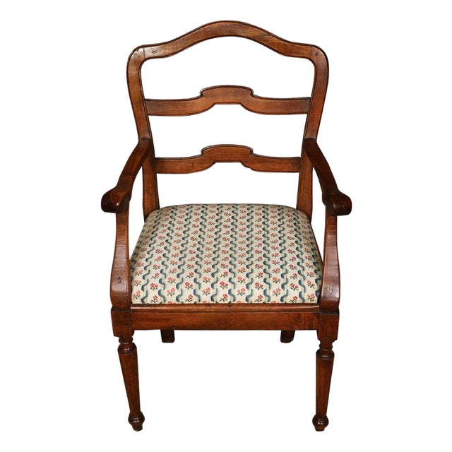 19th Century Mahogany Ladderback Armchair For Sale