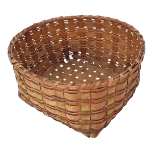 Antique Country American Hand Woven Splint Basket From Maine