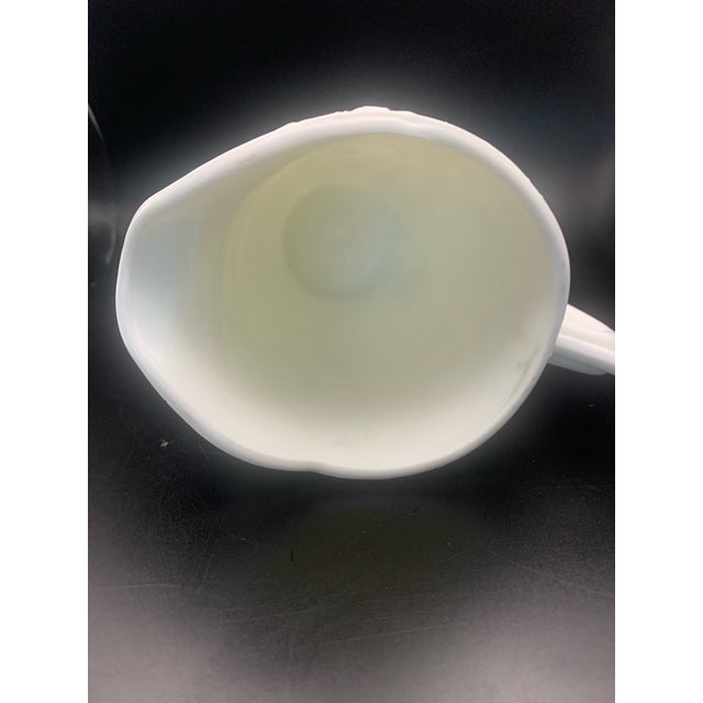 White Antique Eapg 19th Century Opaque White Milk Glass Owl Pitcher For Sale - Image 8 of 8