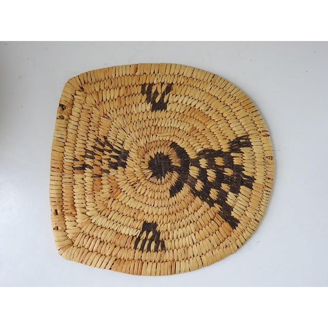 Textile Vintage Papago Hand Woven Covered Basket Turtle Design For Sale - Image 7 of 7