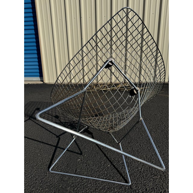 1960s Attributed Bertola Large Diamond Chair For Sale - Image 11 of 12