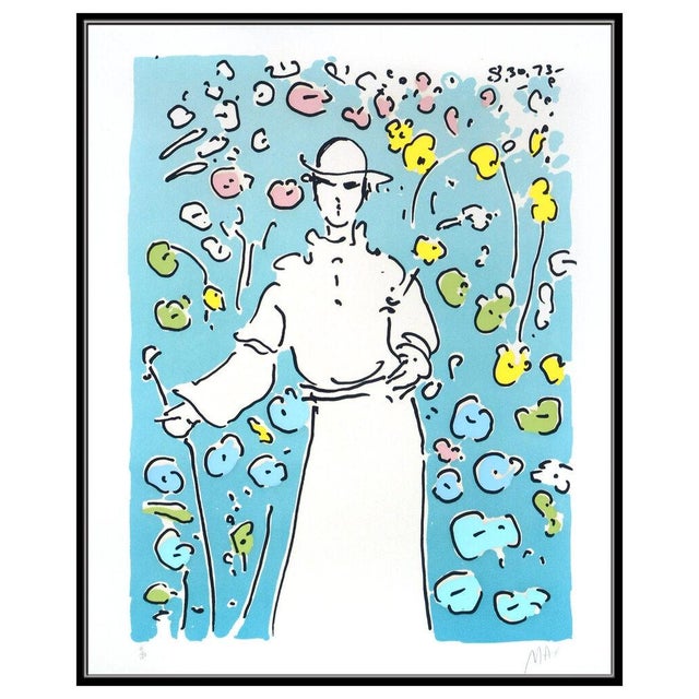 Pop Art Mid 20th Century Monk In The Garden, Peter Max For Sale - Image 3 of 6
