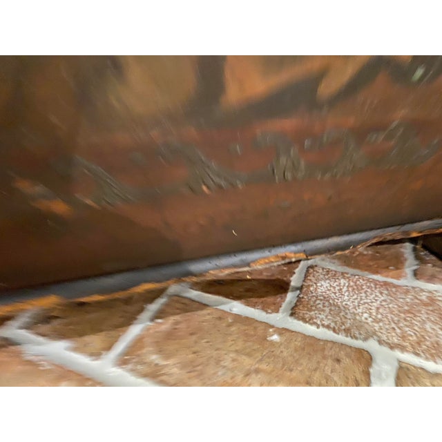 Paint Antique Dome Top Hand Painted Trunk For Sale - Image 7 of 10