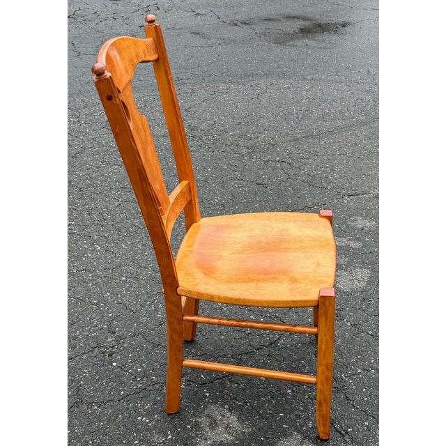 Nice set of Nichols and stone maple farmhouse style chairs. Feature solid maple construction, T back and block legs. Good...