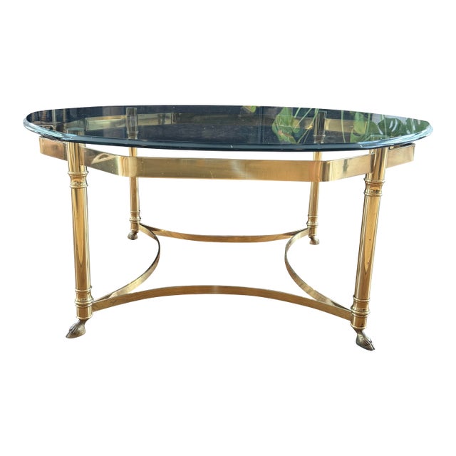 LaBarge Hollywood Regency Mid-Century Glass Cocktail Table For Sale