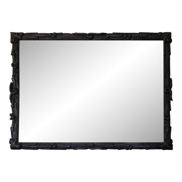 Late 20th Century Wood Carved Mirror For Sale