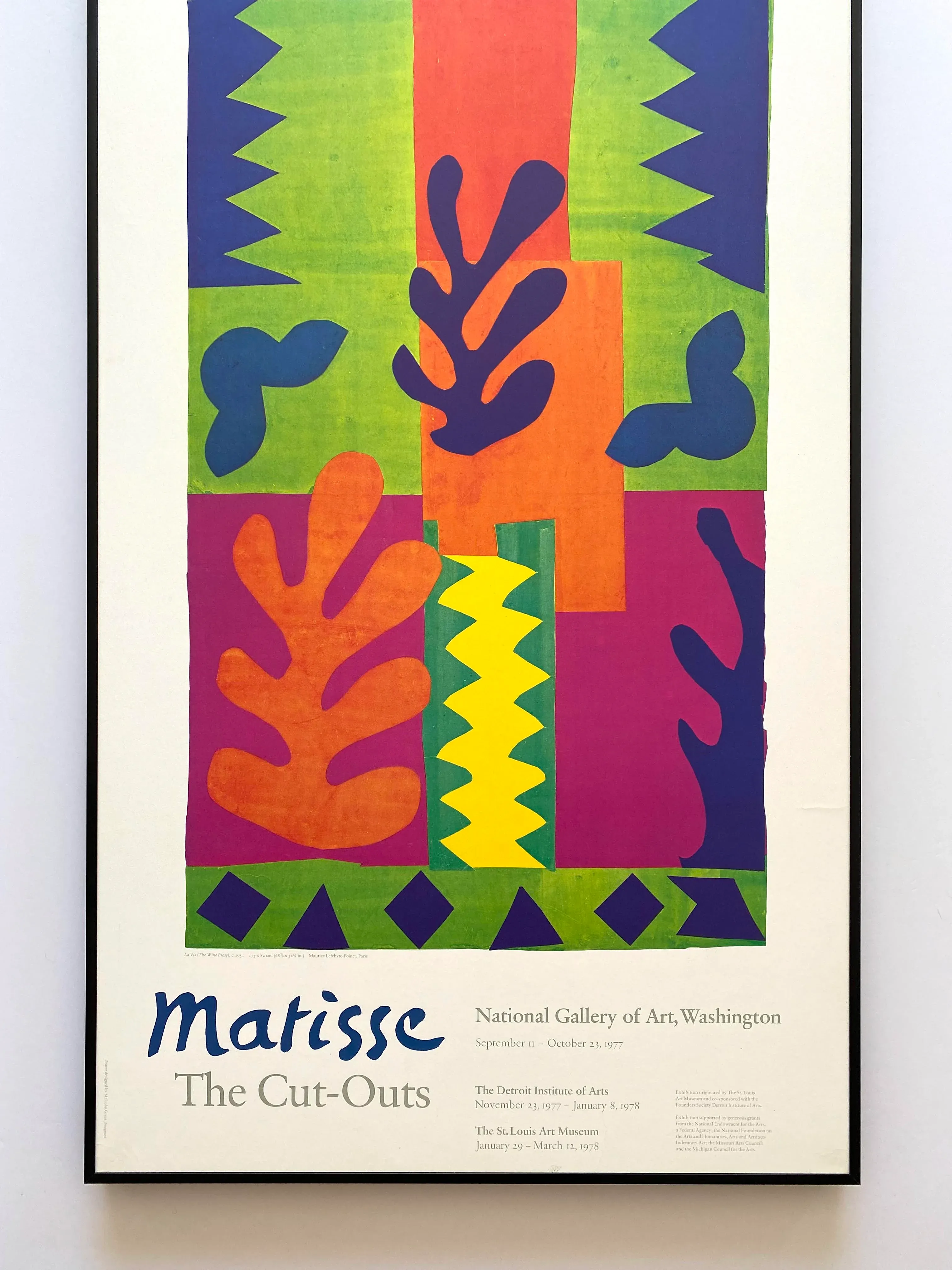 Henri Matisse Vintage 1977 Modernist Lithograph Print Framed Large