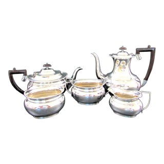 Antique Yeoman Plate England Coffee Pot and Teapot Set of Five C. 1920s For Sale