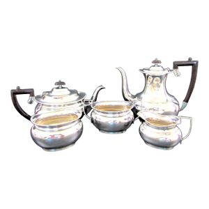 Antique Yeoman Plate England Coffee Pot and Teapot Set of Five C. 1920s