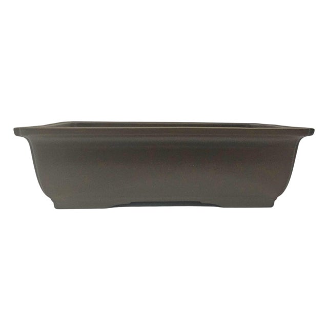 Mid-to-Late 20th Century Japanese Brown Rectangular Ceramic Bonsai Planter For Sale - Image 10 of 12
