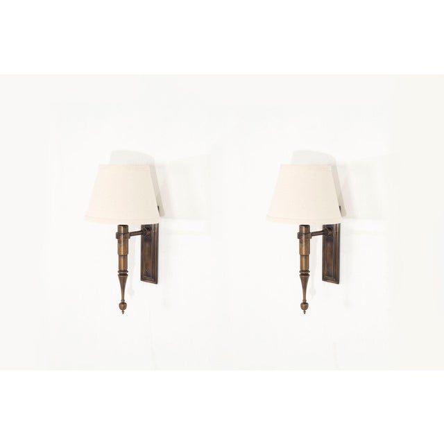 Custom French Single Library Sconce in Solid Brass, 2000c - a Pair For Sale In Chicago - Image 6 of 9